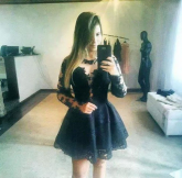 Patchwork black dress