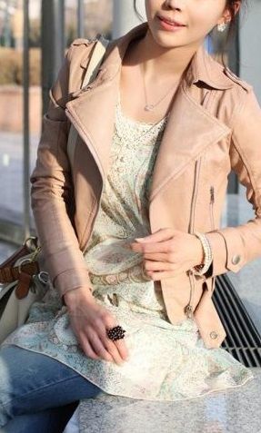 Jaqueta Couro Rosa Salmão ou Preta