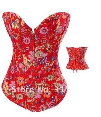 Corset Vermelho Florido