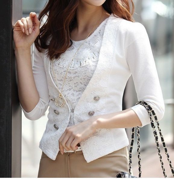 Terno Blazer Social Detalhe Renda