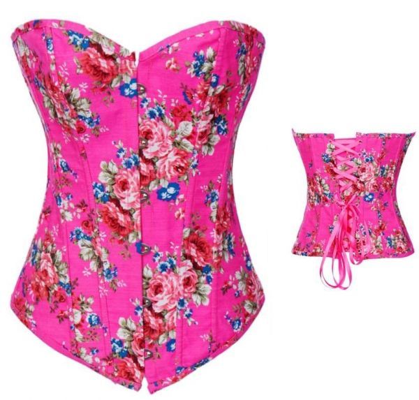 CORSET FLORES ROSA LINDO