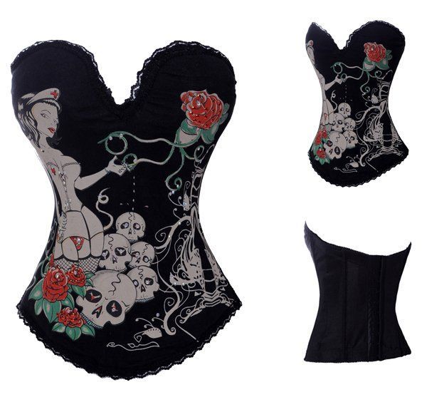 Corset Preto Caveira