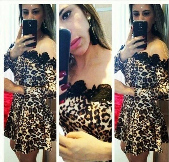 Sexy Leopard lace patchwork Lançamento