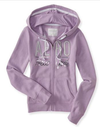 Aéropostale Metallic Aero New York Full-Zip Hoodie