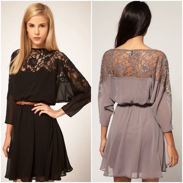 Vestido Casual e Sensual Detalhe Renda