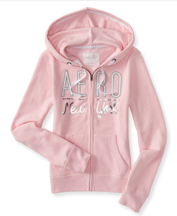 Aéropostale Metallic Aero New York Full-Zip Hoodie