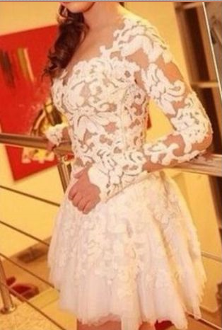 Vestido White Patchwork Prom