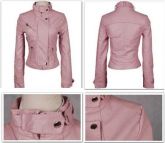 Jaqueta Jacketas Pink Rosa COURO PU Linda