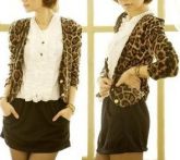 Jaqueta Leopardo Botões Dourados