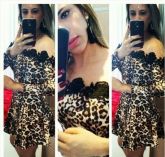 Sexy Leopard lace patchwork Lançamento