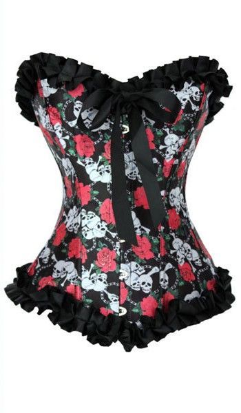Corset Caveiras Lançamento Rock Punk