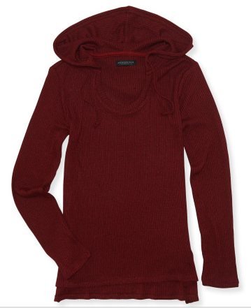 Waffle-Knit Pullover Hoodie