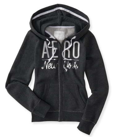 Aéropostale Metallic Aero New York Full-Zip Hoodie