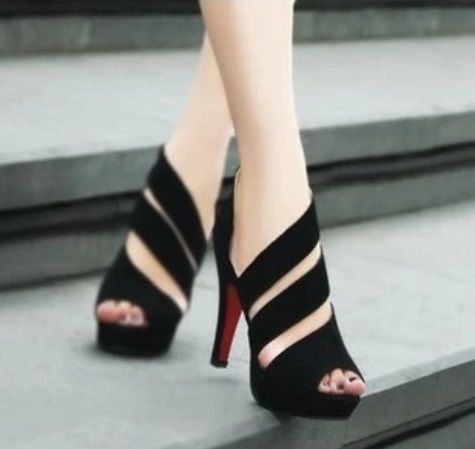 Peep Toe Sexy Salto Alto Fino