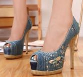 New Arrival Retro Trend Jeans Peep toe