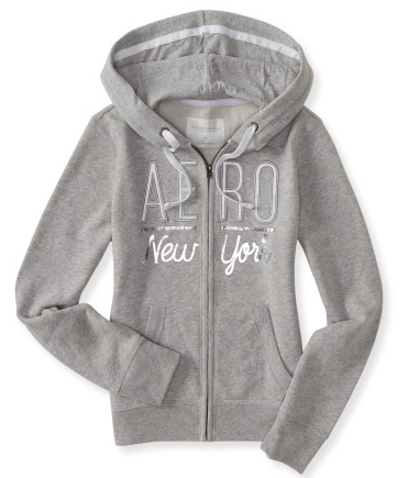 Aéropostale Metallic Aero New York Full-Zip Hoodie
