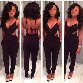 Macaquinho Hollow bodycon jumpsuit rompers overall