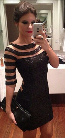 Vestido Black Stripes Tule  Illusion