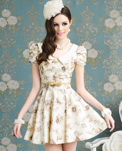 Vestido Florido têndencia Outono