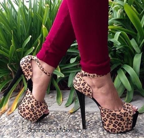 Sexy Leopard Grain Suede Ankle Strap